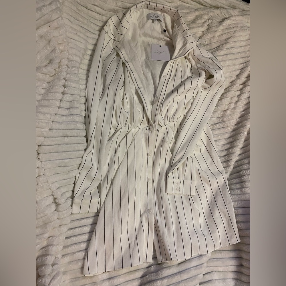 L academie pinstripe jacket s